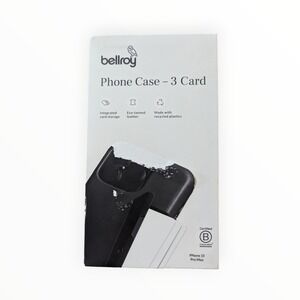 Oo1-O Bellroy 3 Card Leather Case Cover for iPhone 15 Pro Max 6.7" - Black